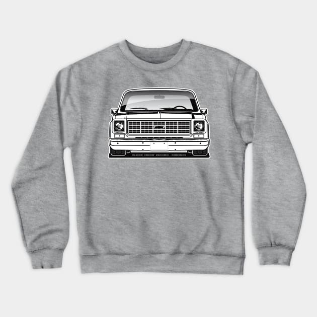 1977-1978 Squarebody Chevrolet C10 Blazer Suburban BW Crewneck Sweatshirt by RBDesigns